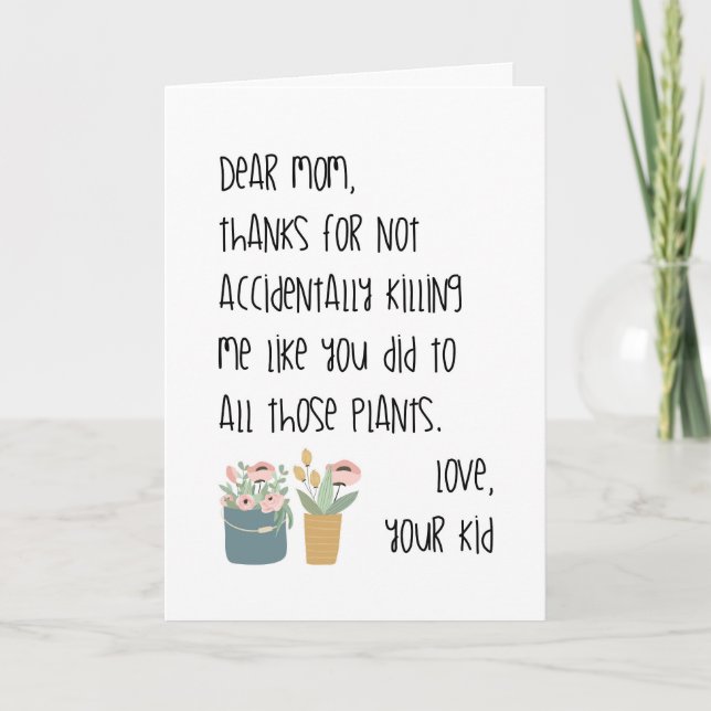 funny mothers day card best mum ever floral (Front)