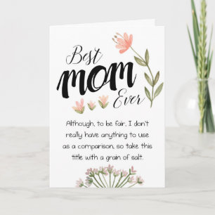 funny mothers day card best mum ever floral
