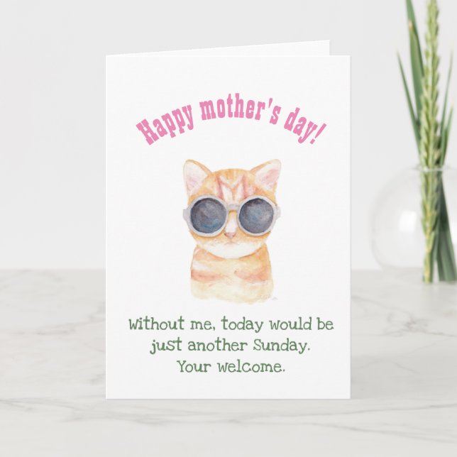 Funny Mother's day Card Funny Cat Card for Mum (Front)