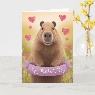 Funny Mother's Day card Mum Cute Capybara Gift