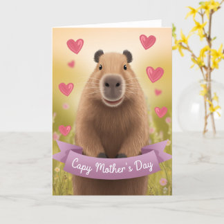 Funny Mother's Day card Mum Cute Capybara Gift