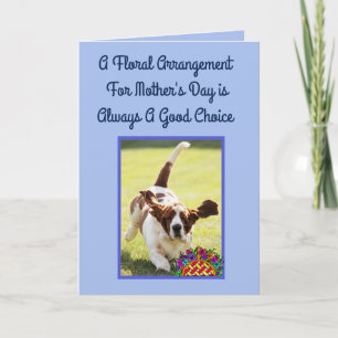 Funny Mother's Day Card w/Cute Basset Hound