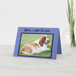 Funny Mother's Day Card w/Cute Basset Hound & Bone