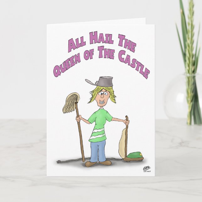 Funny Mothers Day Cards: Queen of the Castle Card (Front)