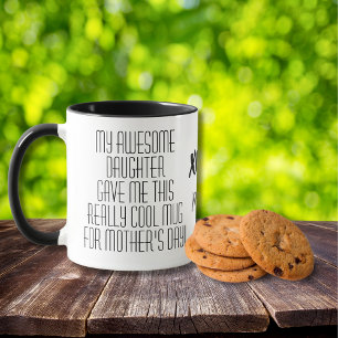 Funny Mother's Day from Daughter Black and White Mug