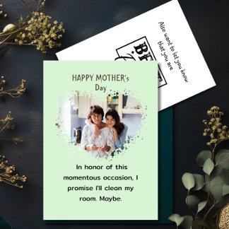 Funny Mother's day From Daughter Heart photo Holiday Card