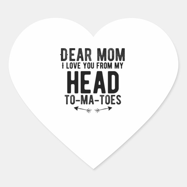 funny mothers day gift for mother mum heart sticker (Front)