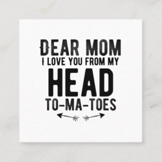 funny mothers day gift for mother mum square business card
