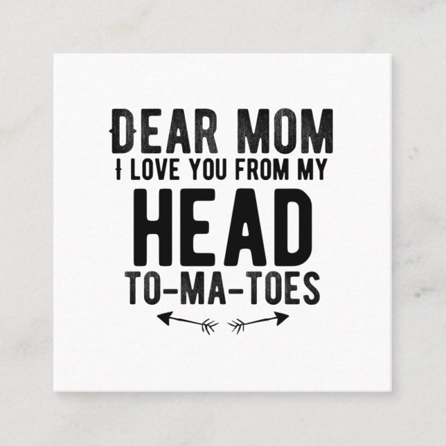funny mothers day gift for mother mum square business card (Front)