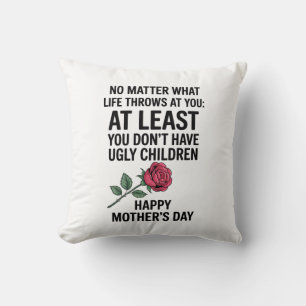 Funny Mother's Day Gift Rose Design Cushion