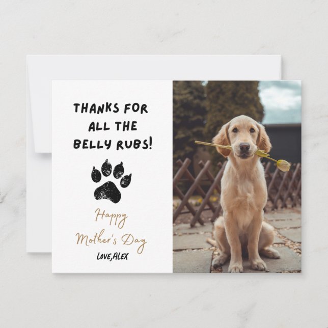 Funny Mothers Day Personalised Dog Mum Pet Photo Card (Front)