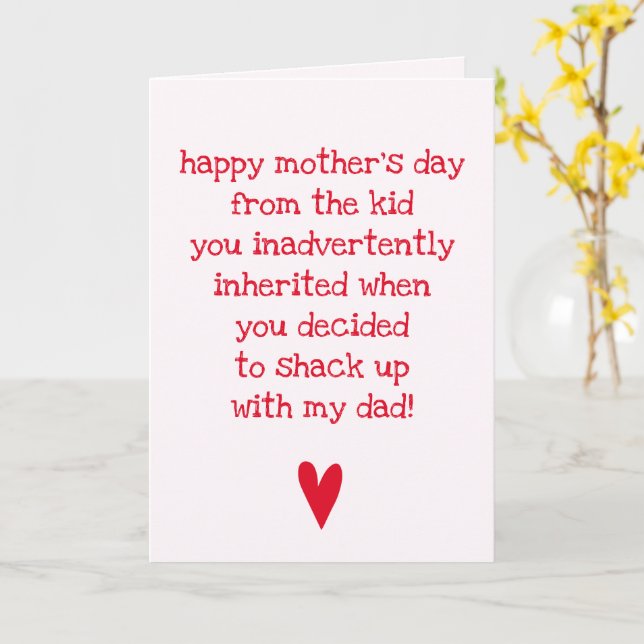 Funny Mother's Day Quote for Bonus Mom Card (Yellow Flower)