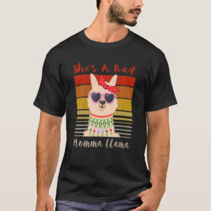Funny Mother's Day She's A Bad Momma Llama Mama Gi T-Shirt