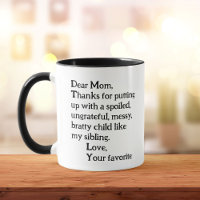 Funny Mothers Day Sibling Rivalry Cute Humour