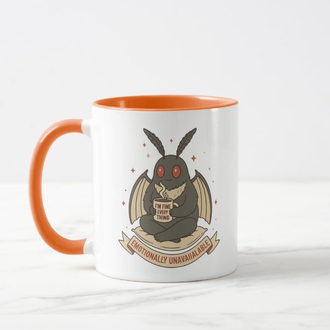 Funny Mothman Mug – Emotional Support Cryptid Coff (Left)