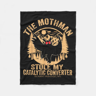 Funny Mothman Stole Catalytic Converter Mothman Fleece Blanket
