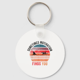 Funny Motivation Shark Quote, Sometimes Motivation Key Ring