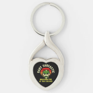 Funny Motivational Dragon - Burn Your Excuses Key Ring