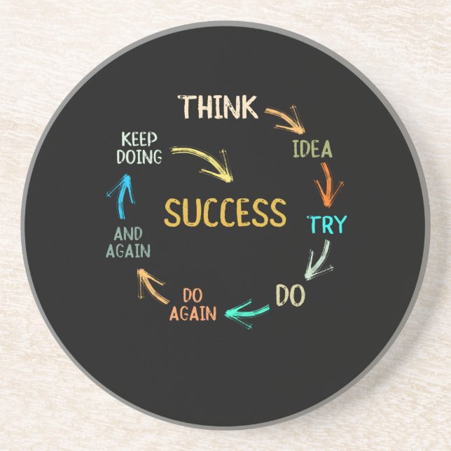 Funny motivational inspirational success cycle coaster (Front)