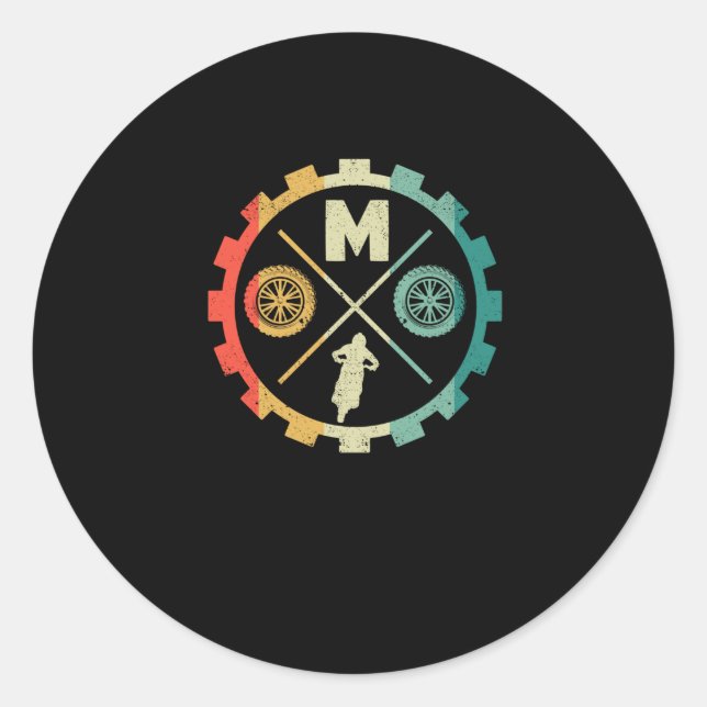 Funny Moto Cross Dirt Bike Motocross Biker Classic Round Sticker (Front)