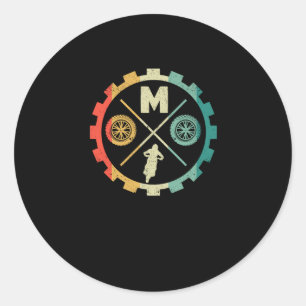 Funny Moto Cross Dirt Bike Motocross Biker Classic Round Sticker