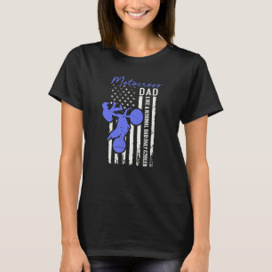 Funny Motocross Dad American Us Flag Cooler Dirt B T-Shirt