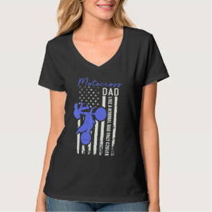 Funny Motocross Dad American Us Flag Cooler Dirt B T-Shirt