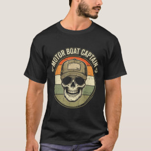 Funny motor boat captain skeleton lake life graphi T-Shirt