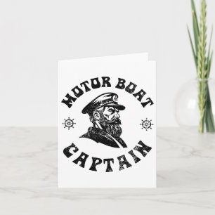 Funny Motor Boating Vintage Motor Boat Captain Card