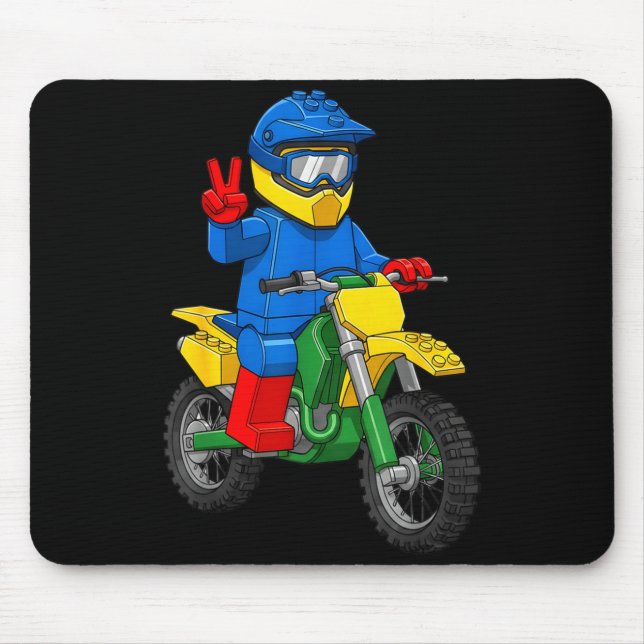 Funny Motorbike Builder Boys Block Building Toys D Mouse Mat (Front)