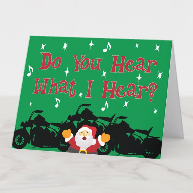 Funny Motorcycle Christmas Do You Hear Holiday Card (Creator Uploaded)