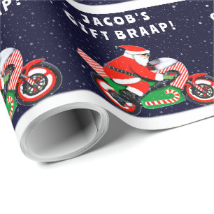 Funny Motorcycle Holiday Gift Wrapping Paper