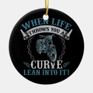 Funny Motorcycle Lover Graphic Women Men Ceramic Tree Decoration