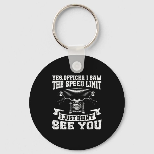 Funny Motorcycle Lover Graphic Women Men Motorbike Key Ring (Front)
