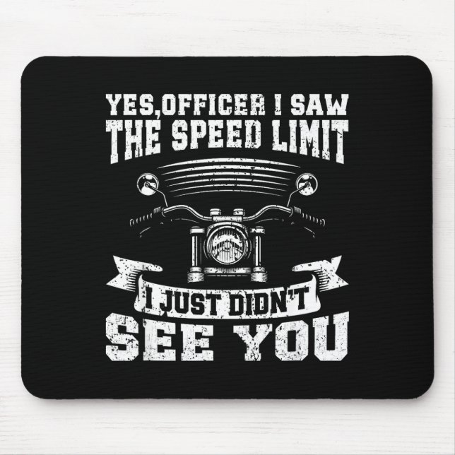 Funny Motorcycle Lover Graphic Women Men Motorbike Mouse Mat (Front)