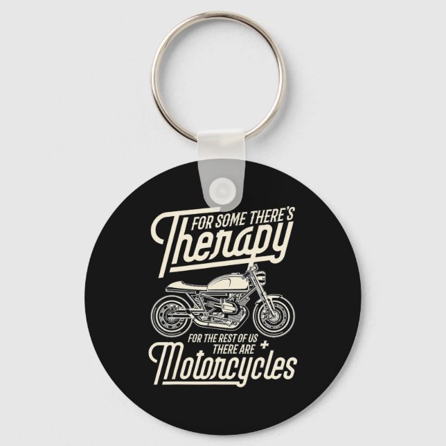 Funny Motorcycle Rider Rapy -  Biker Gift Key Ring (Front)