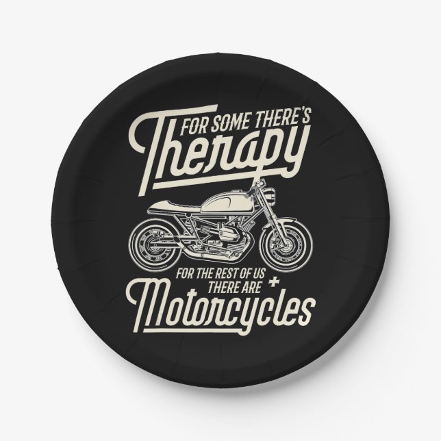 Funny Motorcycle Rider Rapy -  Biker Gift Paper Plate (Front)