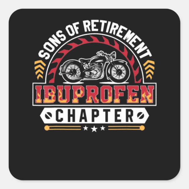 funny motorcycle rider son or arthritis old riders square sticker (Front)