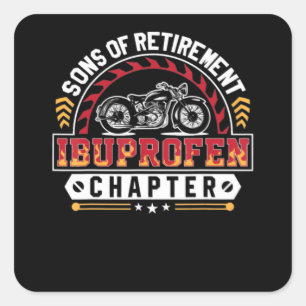 funny motorcycle rider son or arthritis old riders square sticker