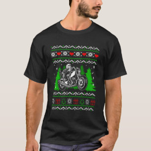 Funny Motorcycle Xmas Ugly Christmas T-Shirt