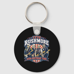 Funny Mount Rushmore 250th Birthday Tour Rock Band Key Ring