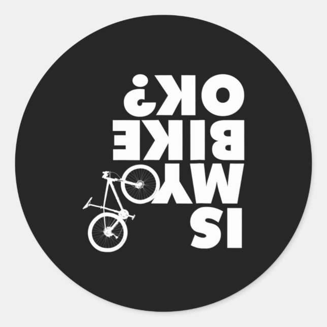 Funny Mountain Bike  Classic Round Sticker (Front)