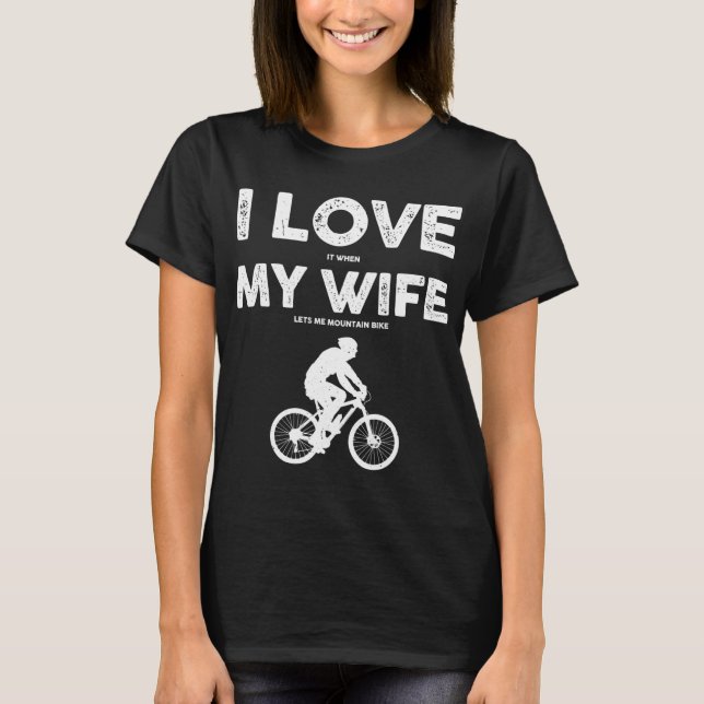 Funny Mountain Bike Design For Men Dad Biking Husb T-Shirt (Front)