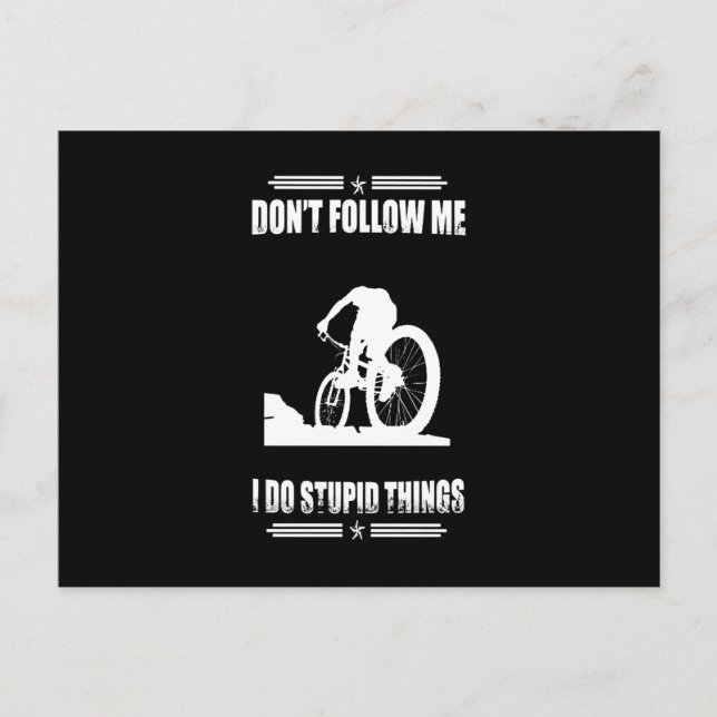 Funny Mountain Bike Quotes Biker Cyclist Postcard (Front)