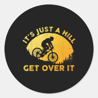 Funny Mountain Biking Art For Men Women Trail Moun Classic Round Sticker