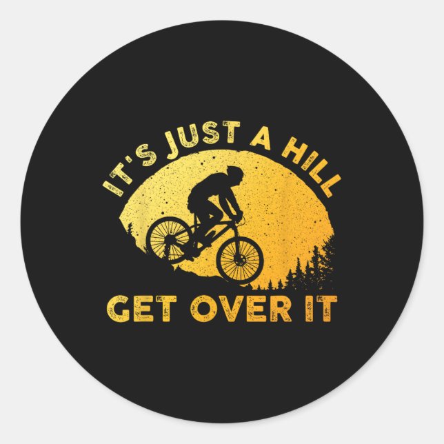 Funny Mountain Biking Art For Men Women Trail Moun Classic Round Sticker (Front)