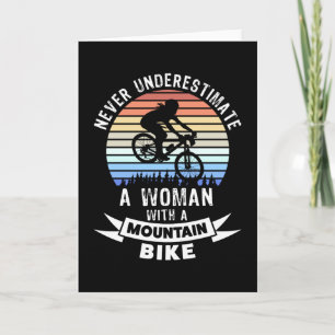 Funny Mountain Biking MTB Gift for Women Card