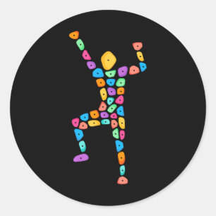 Funny Mountain Climbing Bouldering Girls Boys Classic Round Sticker