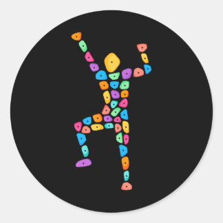 Funny Mountain Climbing Bouldering Girls Boys Classic Round Sticker