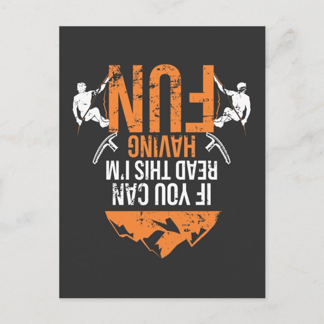 Funny Mountain Climbing Joke Climber Humour Postcard (Front)